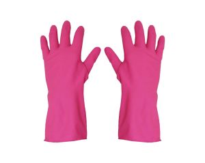 Pink rubber gloves essential for food teaching.